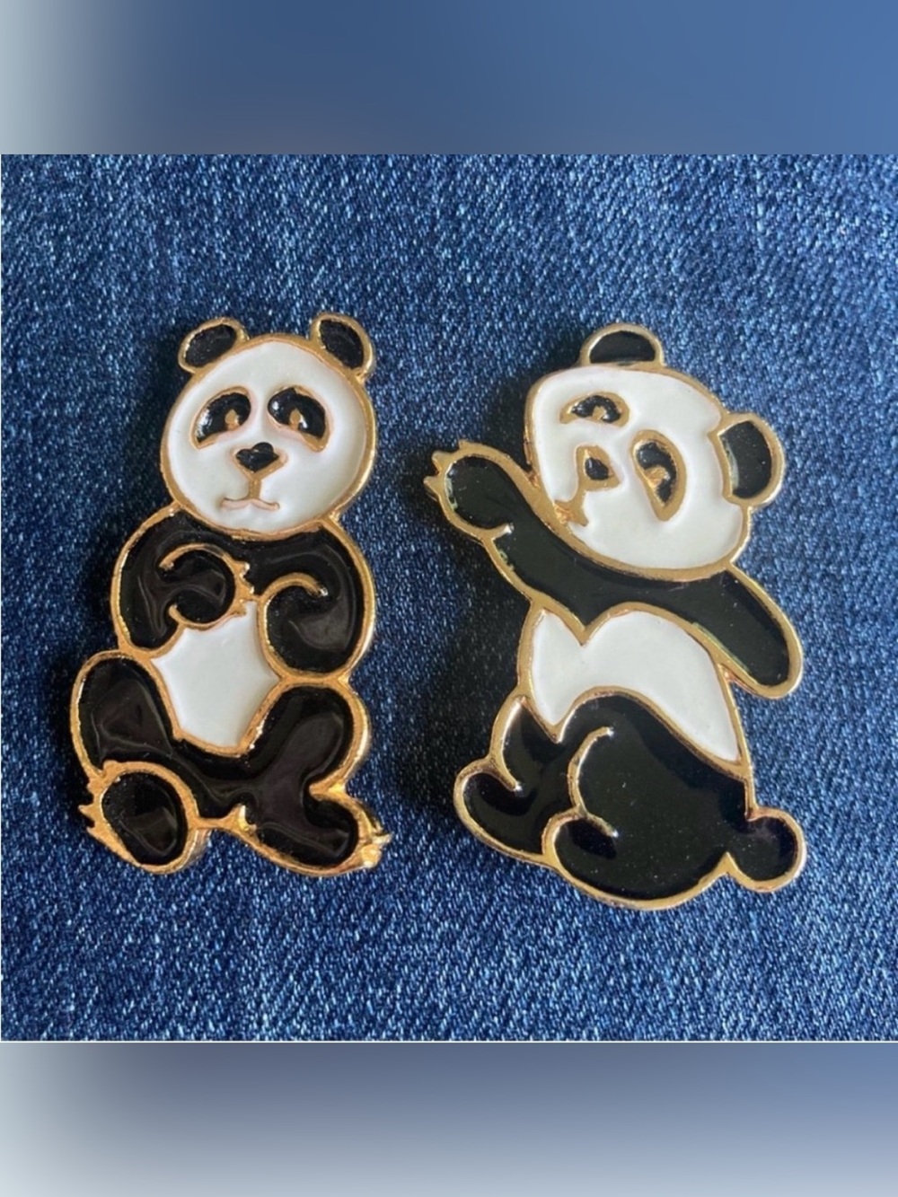 Beatrix Enamel Panda Pin Brooches